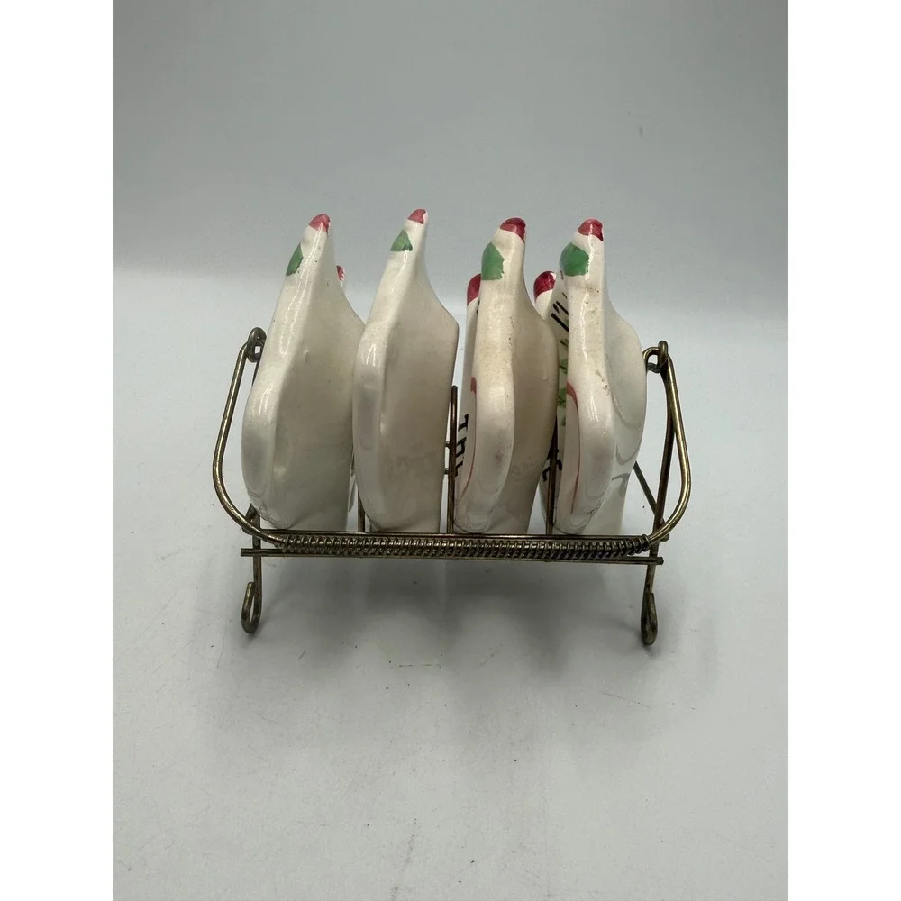 Cardinal Ceramic Tea Bag Holder Set of 4 with Metal Rack I'll Hold The Bag Rose